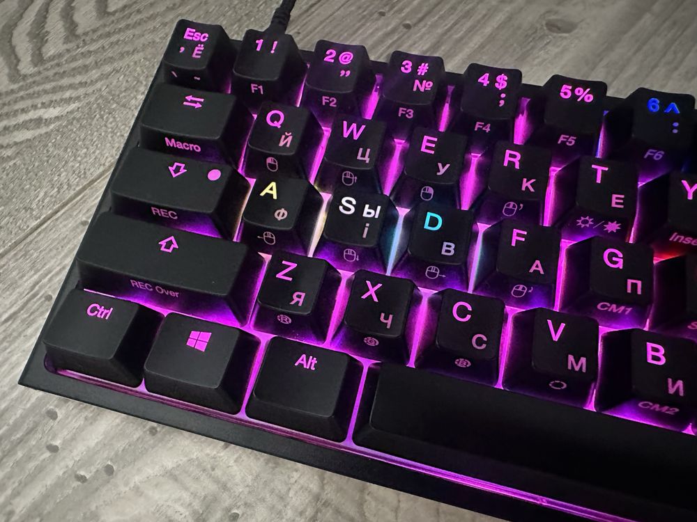 Клавиатура Ducky One 2 Mini, Cherry Blue, RGB LED, UA/RU, Black-White