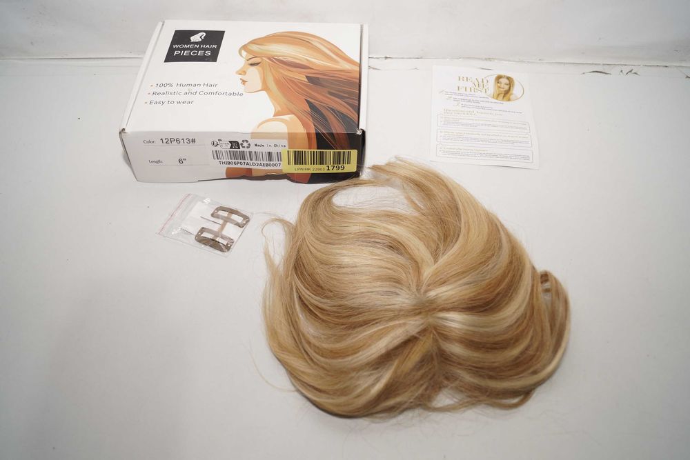 Naturalne Włosy 6" Nakładka Na Włosy Blond 100% human hair 12P613#
