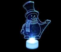 Swiateczna dekoracja bałwan led boże narodzenie światełka lampka