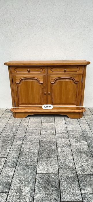 Komoda /Kredens ZEFAM PRL – odnowiona, drewno sosnowe, vintage retro