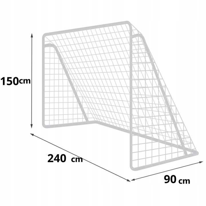 BRAMKA PIŁKARSKA dla dzieci 240x150cm DUŻA METALOWA przenośna