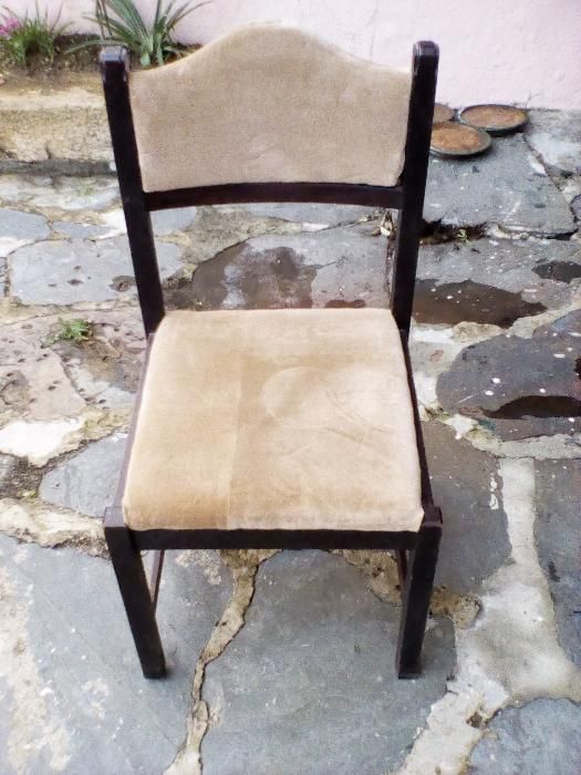 2 Cadeiras em veludo beje