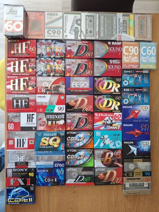 Kasety magnetofonowe BASF TDK MAXELL 54 sztuki