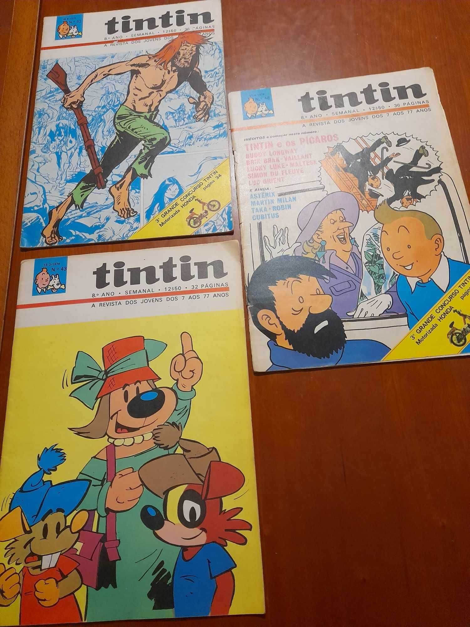 Revistas BD Tintin 1976, 1977, 1978, 1979, 1980, 1982