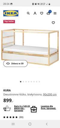 Łóżko piętrowe ikea kura