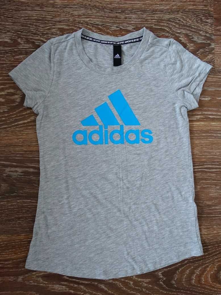 T-shirt Adidas 152 szary bluzka