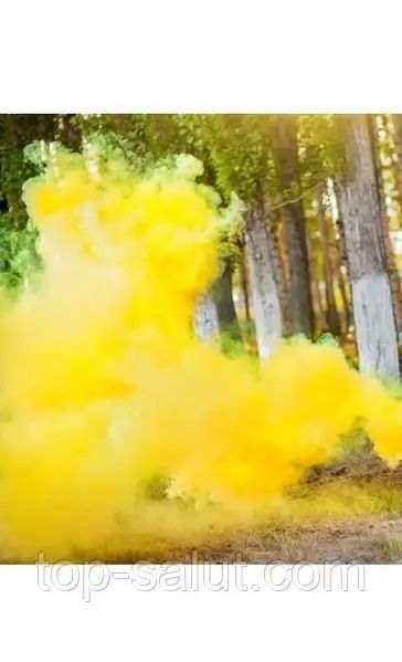 Цветная дымовая шашка YELLOW SMOKE желтый дым для фото