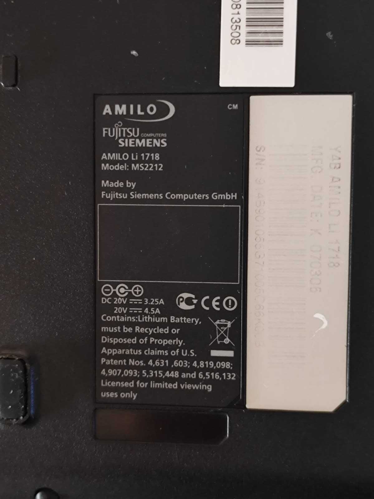 Ноутбук Fujitsu Amilo Li 1718 MS2212