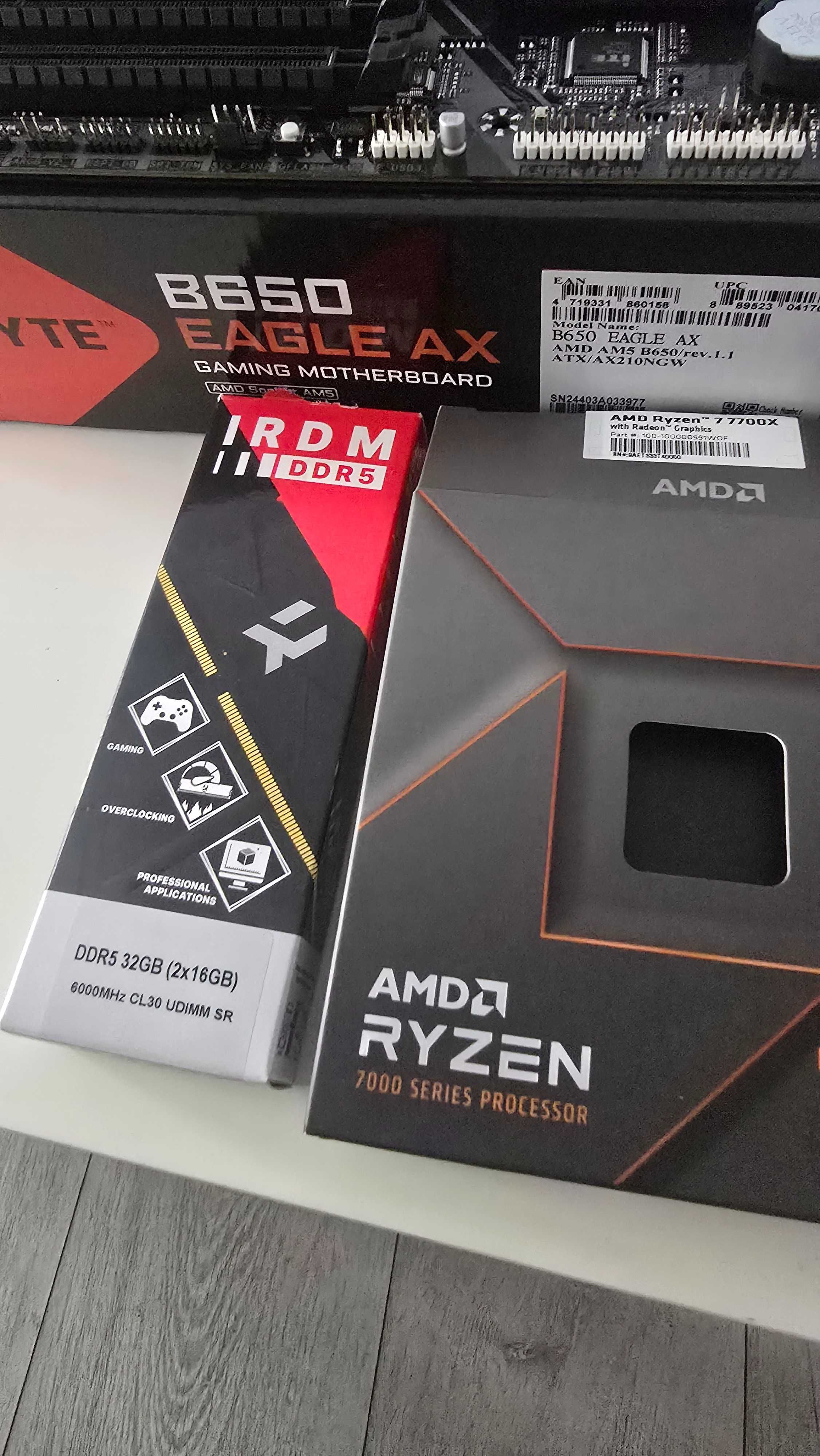 Zestaw płyta główna Gygabite b650 wifi ryzen 7 7700x ddr5 Gwarancja
