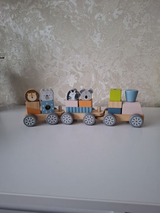 Дерев'яний потяг Viga toys PolarB, дерев'яні іграшки, залізниця, поїзд
