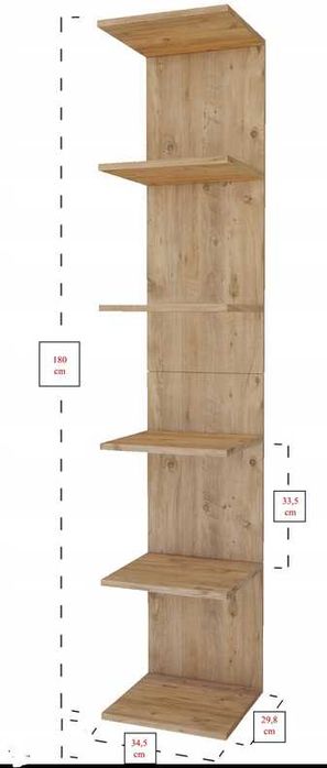 Regał w kolorze drewna z półkami