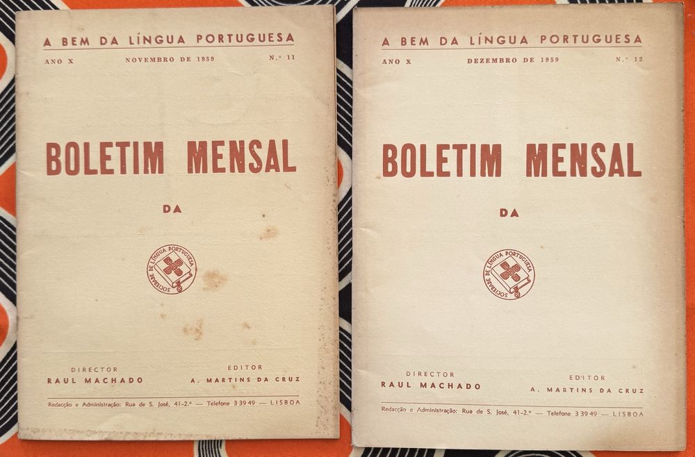 Boletim mensal  "A Bem da Língua Portuguesa” 1959