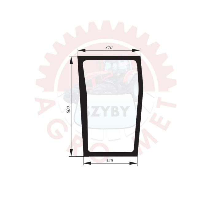 szyba przednia dolna lewa Massey Ferguson MF 5425, 5435, 5445 ACX018i
