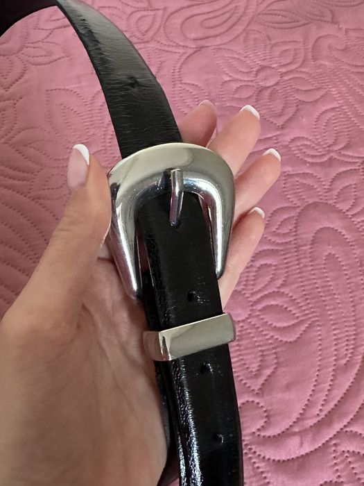 Пояс Mango розмір S / Жіночий чорний ремінь