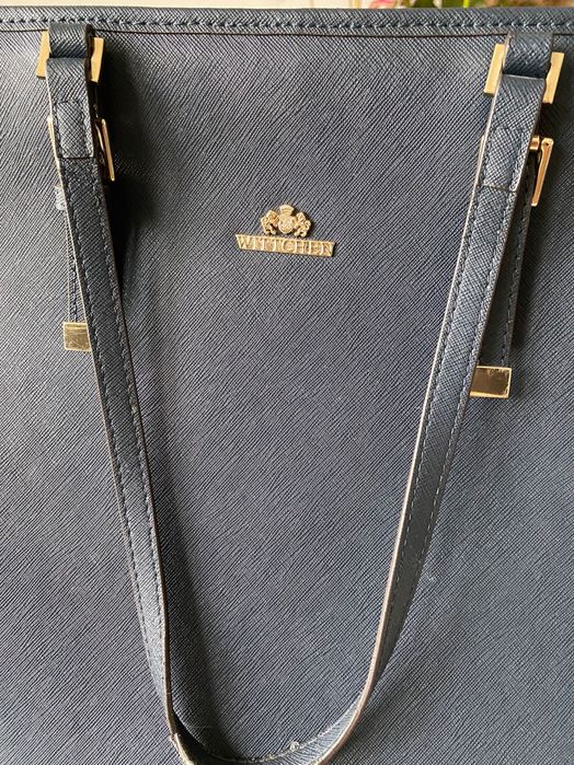 Torba torebka wittchen shopper bag skóra saffiano granatowa duża