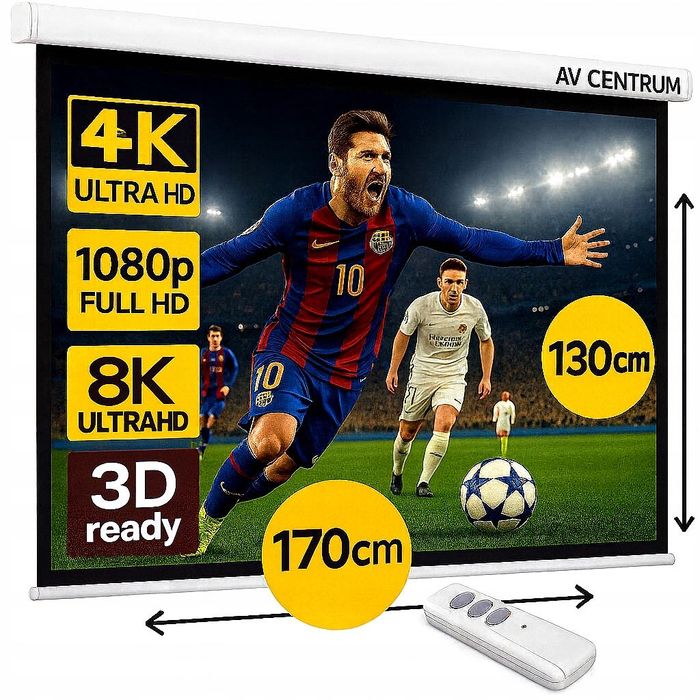 EKRAN PROJEKCYJNY Elektryczny AV-E170 84" 170X130 AV Centrum Bydgoszcz