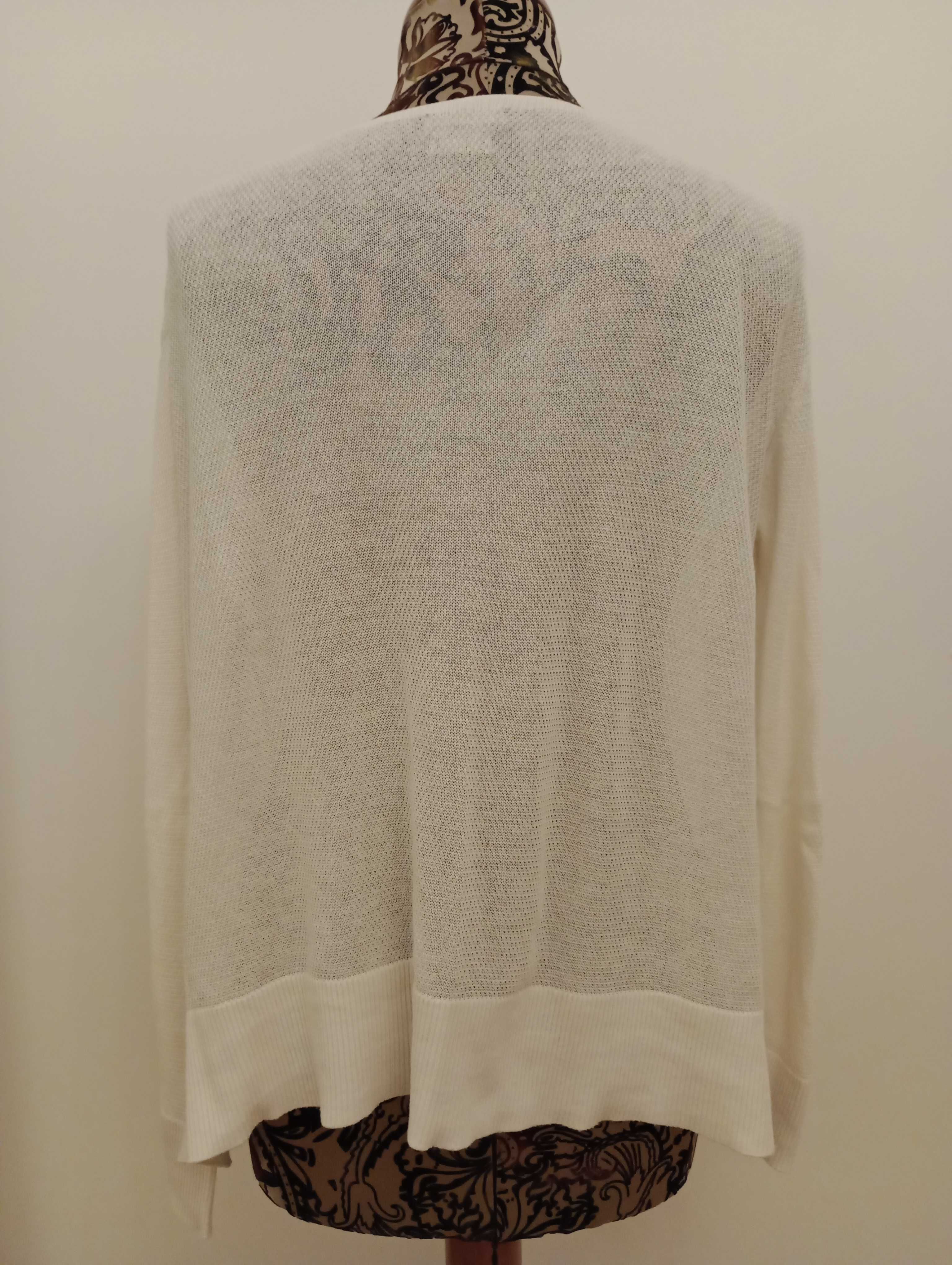 Sweterek MASSIMO DUTTI z Jedwabiem  - rozmiar  S/M - oversize - ecru