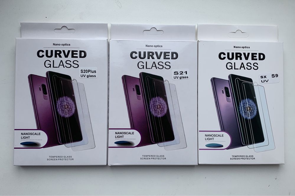 Защитное стекло Curved UV Glass для Samsung S20 S21 S22 S23
