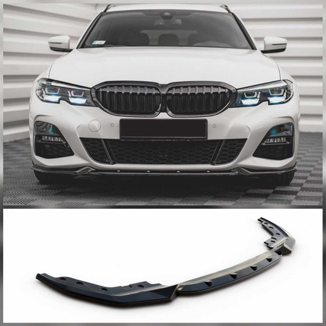 Сплиттер BMW 3 G20 стиль Maxton Design цельный дифузор спойлер cплiтер