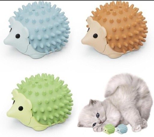 Zabawka dla kota w kształcie jeża z kocimiętką Obrotowa Zestaw 3szt