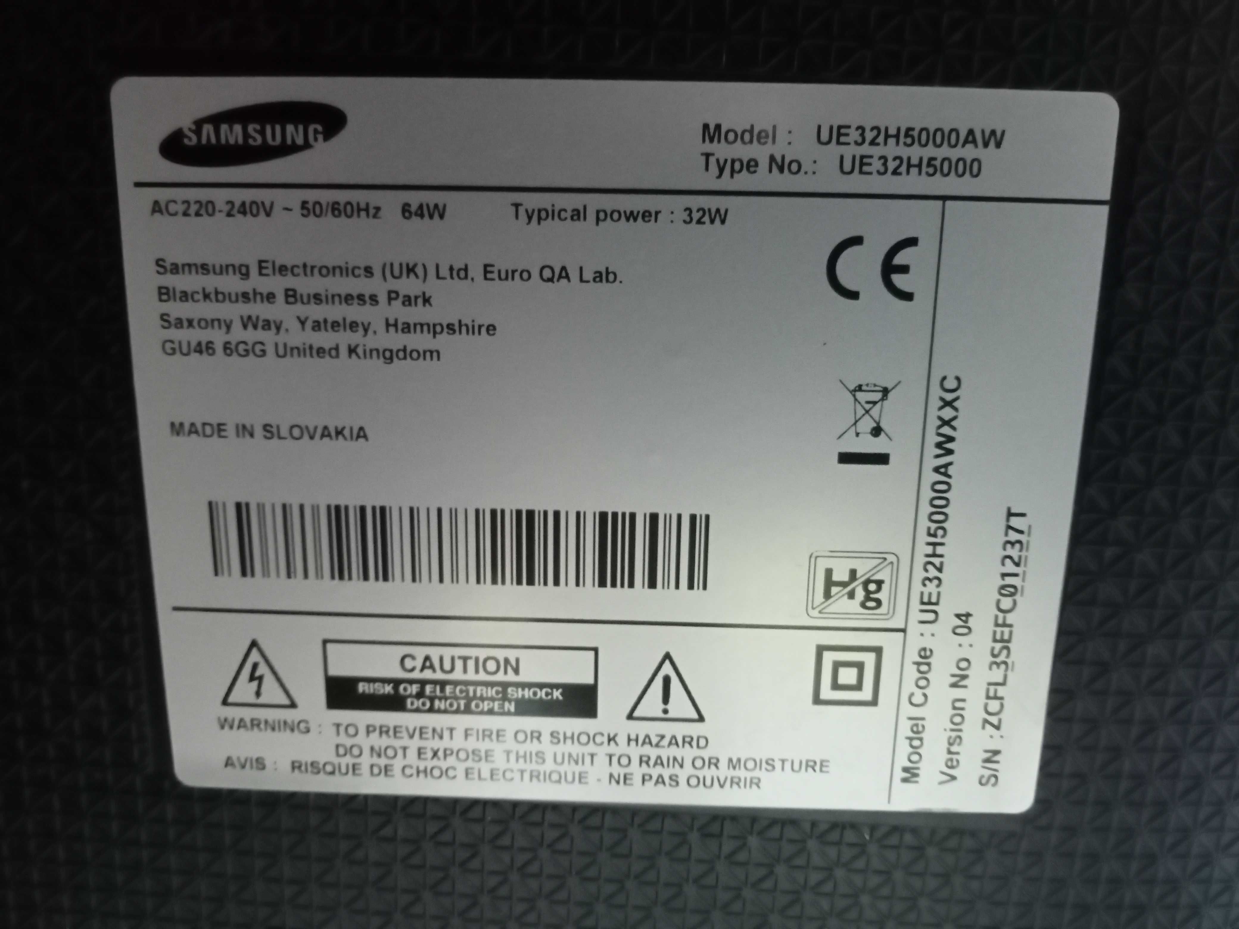 Samsung UE32H5000AW 32" Full HD Black