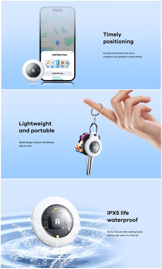Трекер Remax AirTag GPS брелок навигатор локатор поиска детей животных