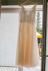 sukienka ślubna - kwiaty 3D