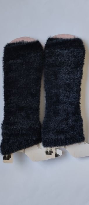 Гетри білі пухнасті жіночі теплі зимові