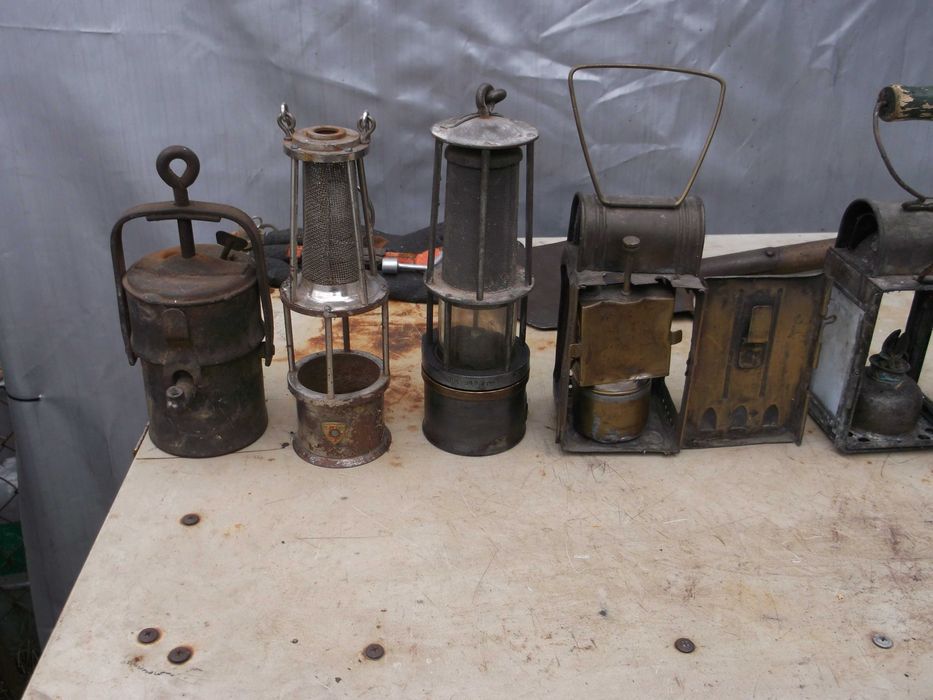 lampy górnicze i kolejowe z epoki