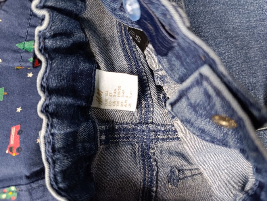 Koszula świąteczna + jeansy H&M r.104