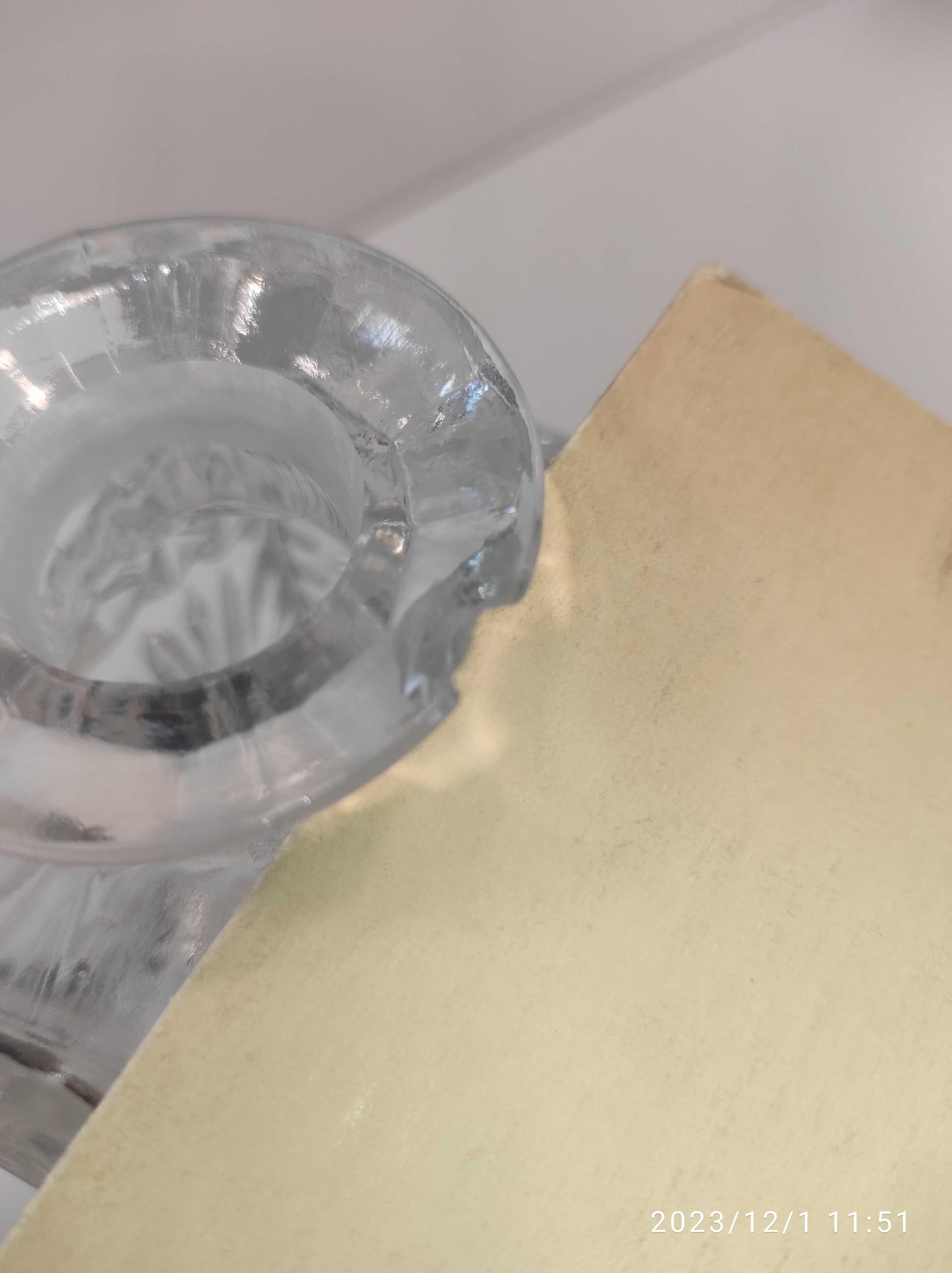 Kryształowa karafka grube cięzkie szkło ok 3kg / szkło PRL