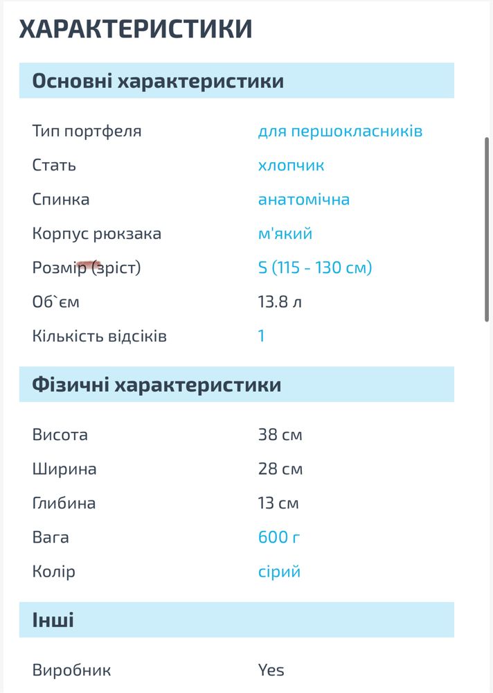 Рюкзак Yes