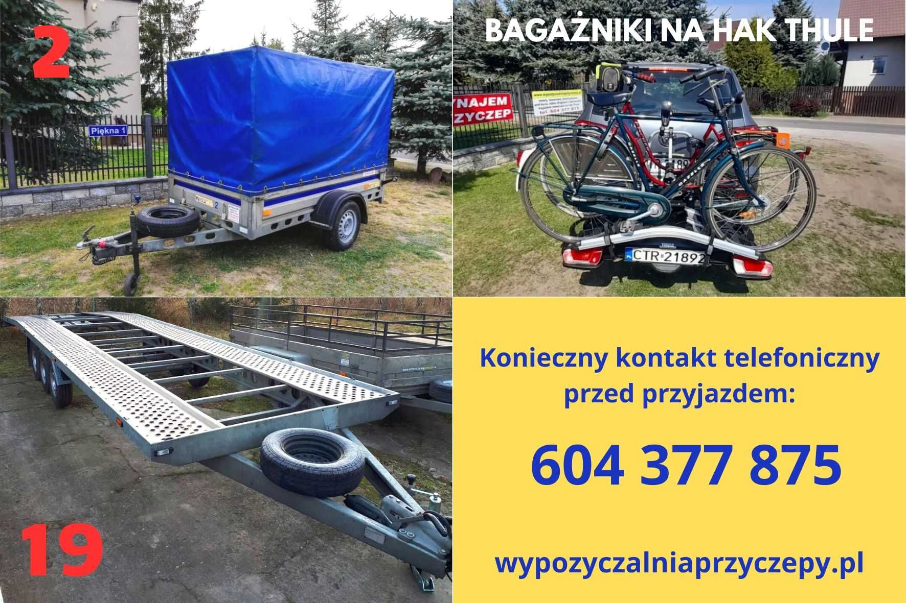 Wypożyczalnia przyczep, lawet, do motocykli i bag.rowerowych na hak