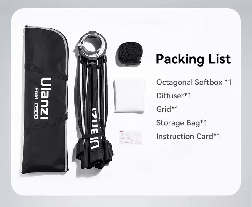 Софтбокс Ulanzi DS60 60 см з сотами і кріпленням Bowens для світла