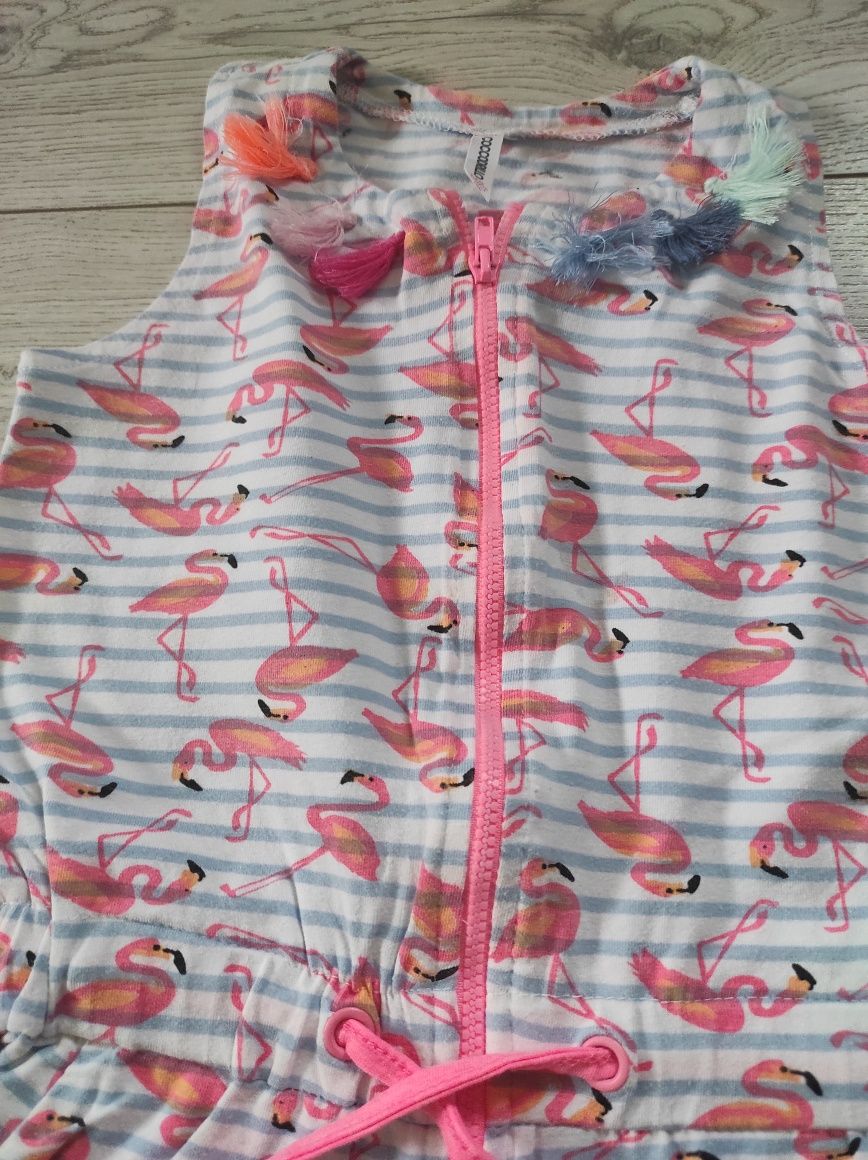 Kombinezon letni dziewczęcy rozmiar 110 Coccodrillo flamingi
