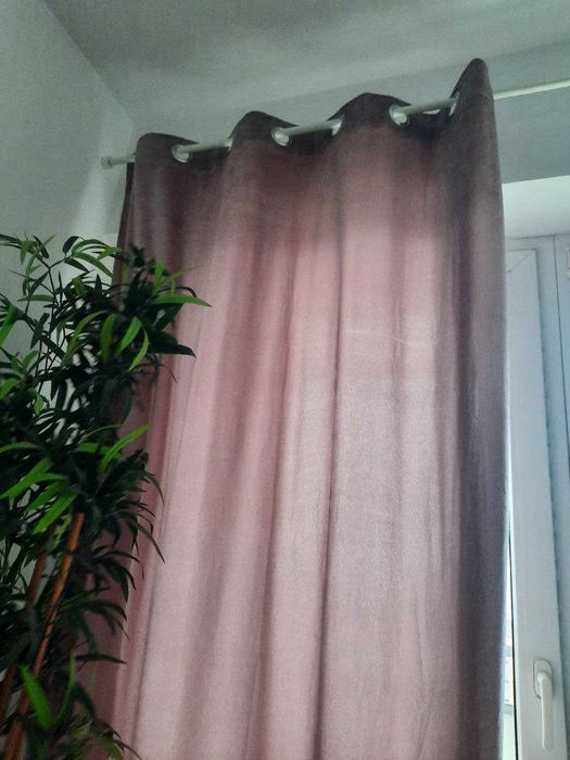 Zasłony 140x250cm przygaszony róż przelotki
