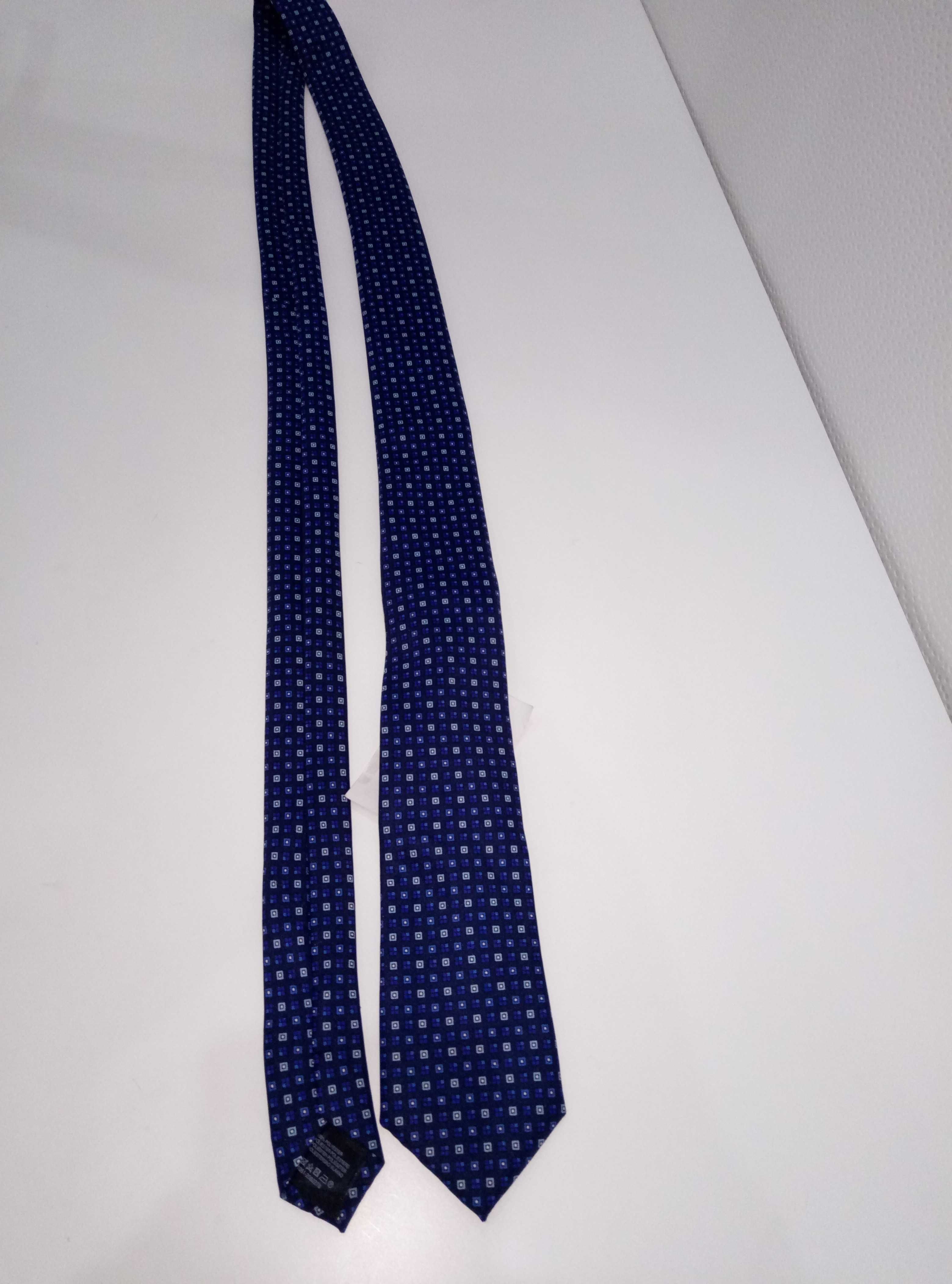 Краватка чоловіча синя з квадратиками. ACCESSOIRES.