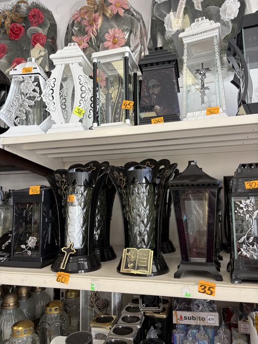 Znicze na cmentarz, solary, wkłady parafinowe, wklady na baterie