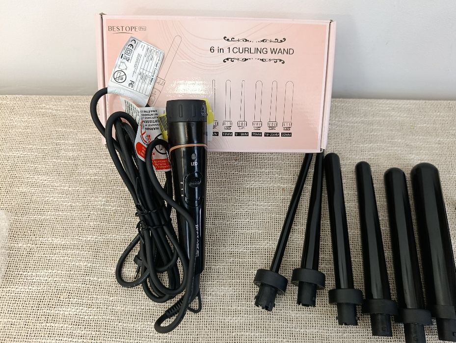 BESTOPE PRO 6 w 1 lokówka do włosów – nowe, końcówki do różnych loków,