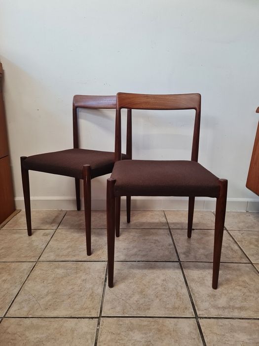 Krzesło tekowe jadalniane proj.L&H. Lübke,Niemcy lata 60,mid-c,vintage