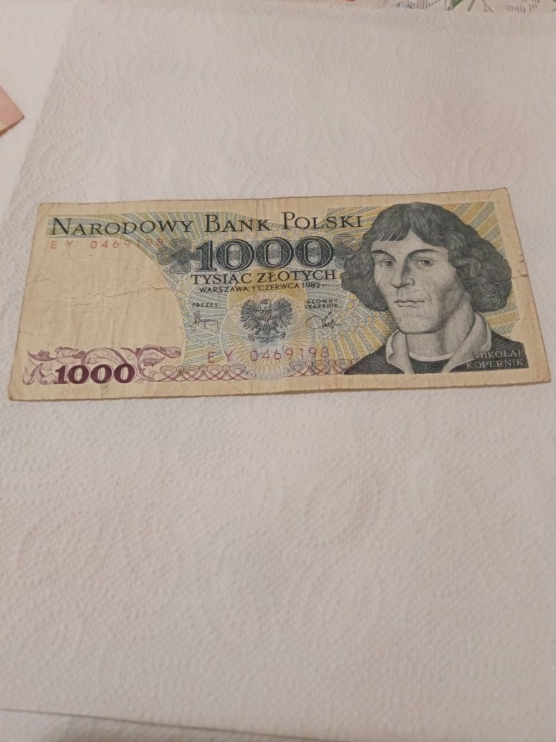 Sprzedam banknot o nominale 1000zl z 1982