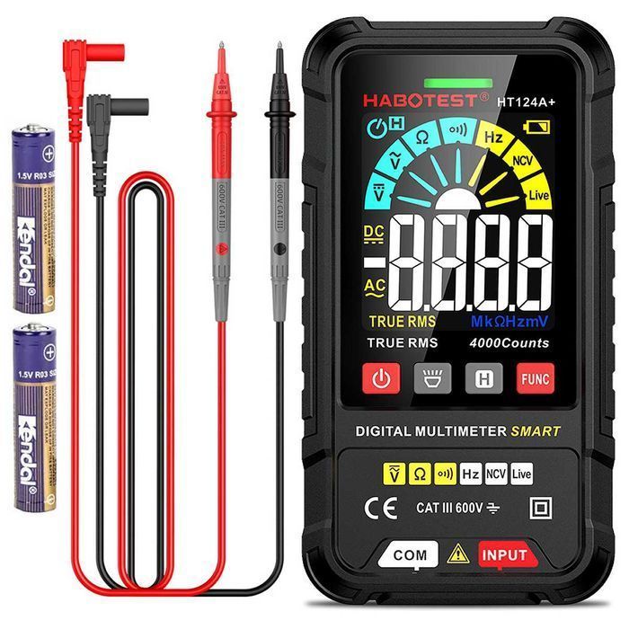 Cyfrowy Multimetr Uniwersalny Habotest Ht124+ NCV Z Latarką LED LCD