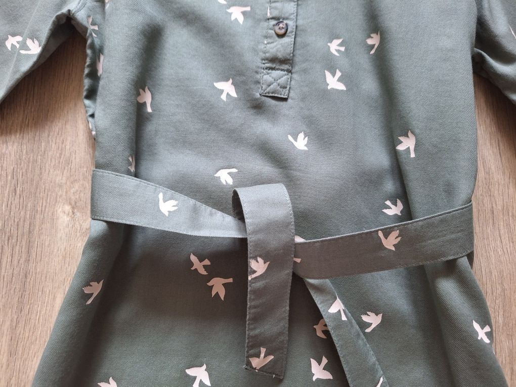 Sukienka szmizjerka tunika H&M  116 khaki