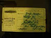 Bilet na statek do USA 1913 ,rok przed Pierwsza Wojna Swiatową