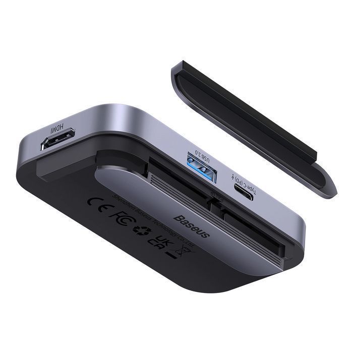 HUB USB do tabletu / smartfona 6w1 USB-C Baseus PadJoy - ciemnoszary