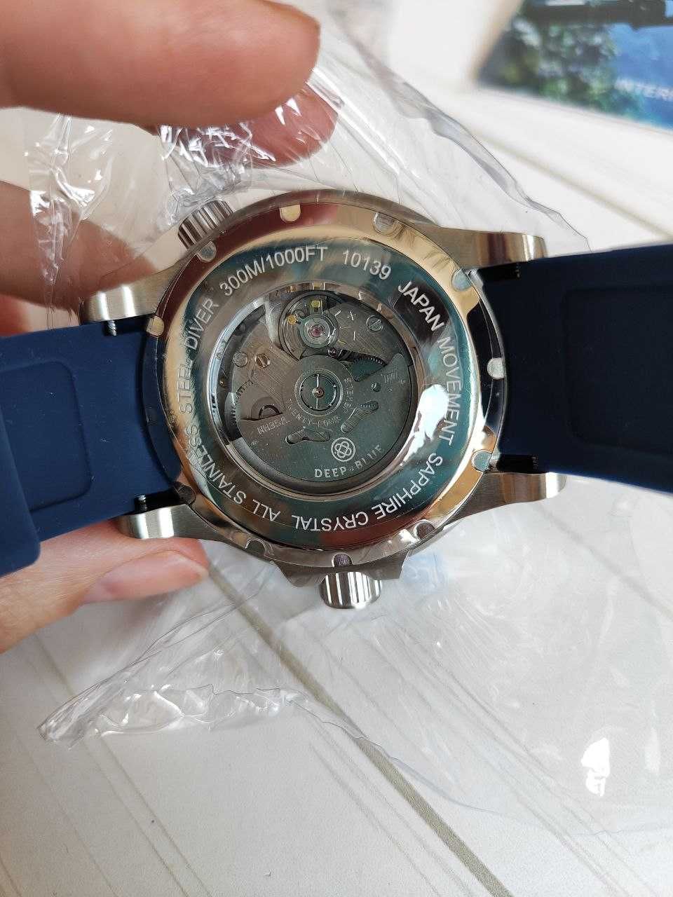Наручные часы НОВЫЕ Seiko Deep Blue дайверы 44 мм Синий Абалон