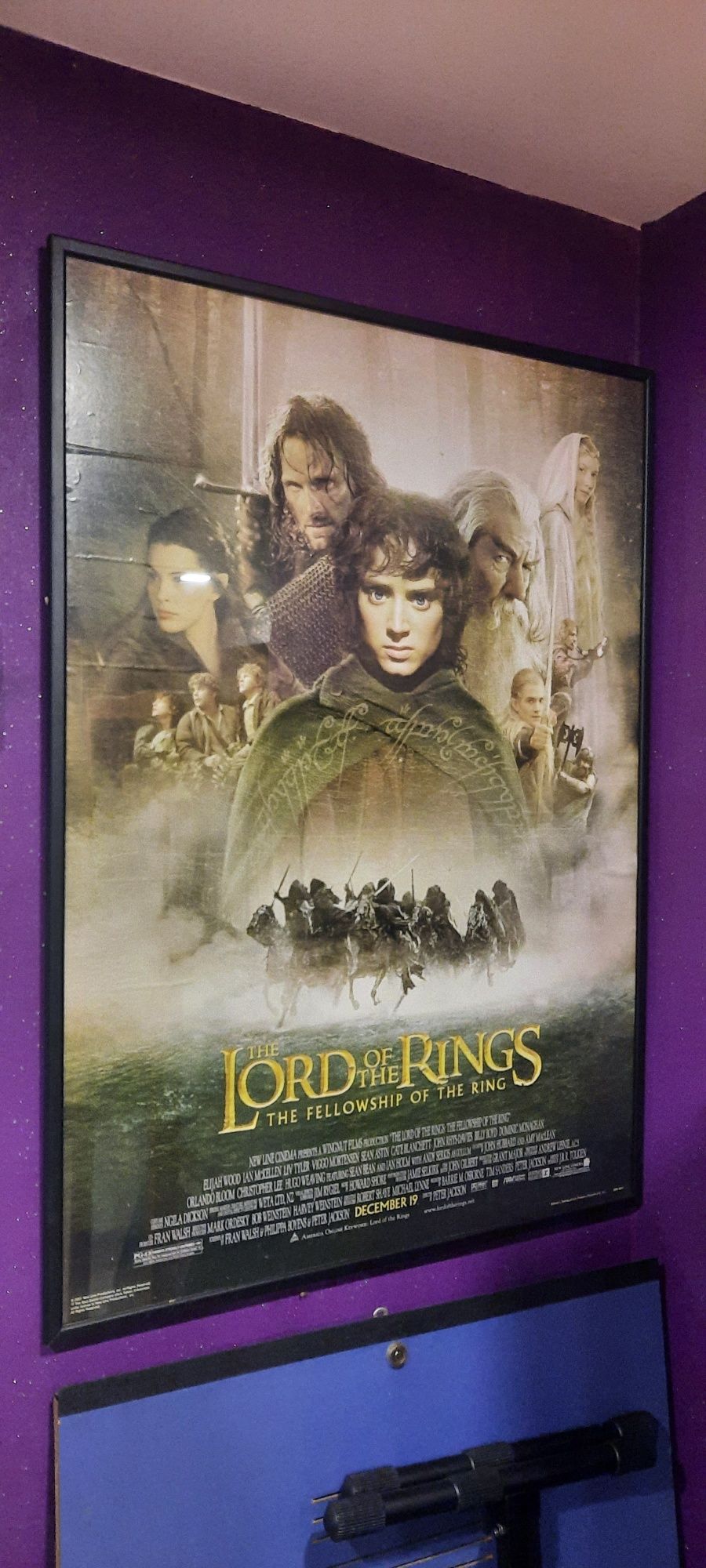 Poster com moldura de madeira o senhor dos anéis