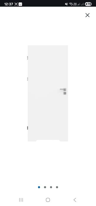 Drzwi łazienkowe lewe białe 75×193cm docinane na wymiar