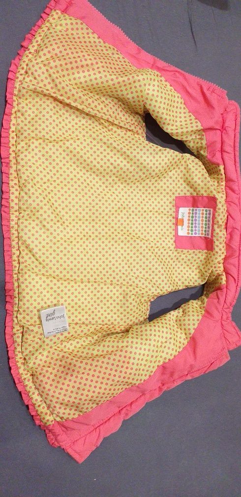 Różowa kamizelka bezrękawnik John Lewis girl 9-12 m. r.75-80  Pa.Wa.