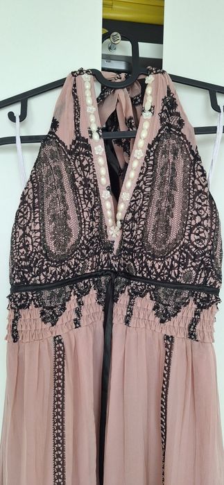 Sukienka maxi brudny róż